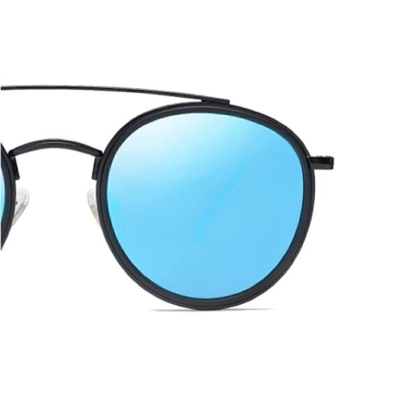 Round Retro Double Bridge Sunglasses